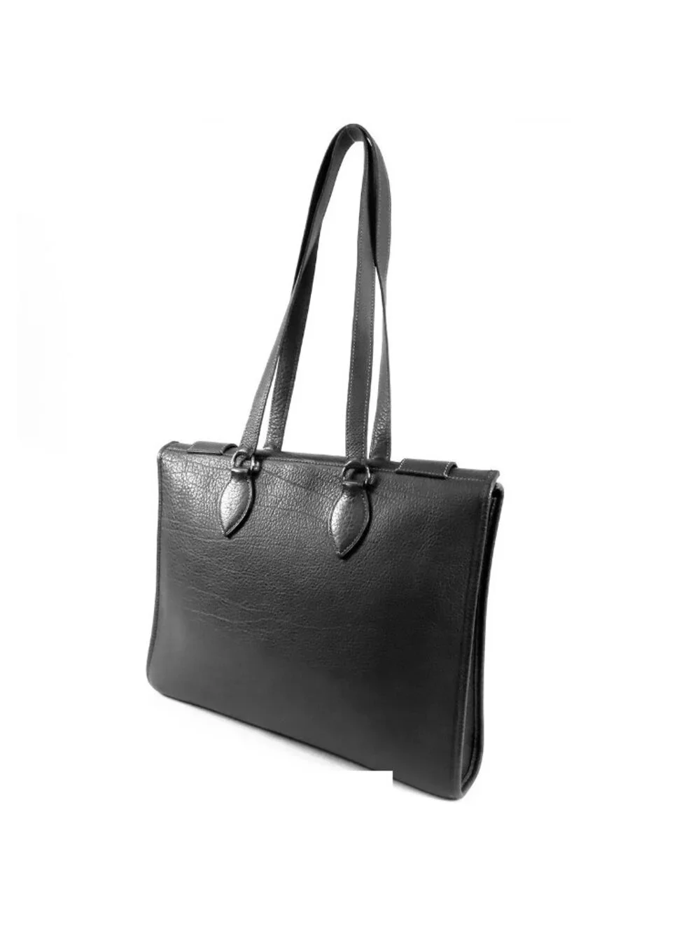 Hermes Cabas 35 Graphite Silver Ardennes Tote Shoulder Bag